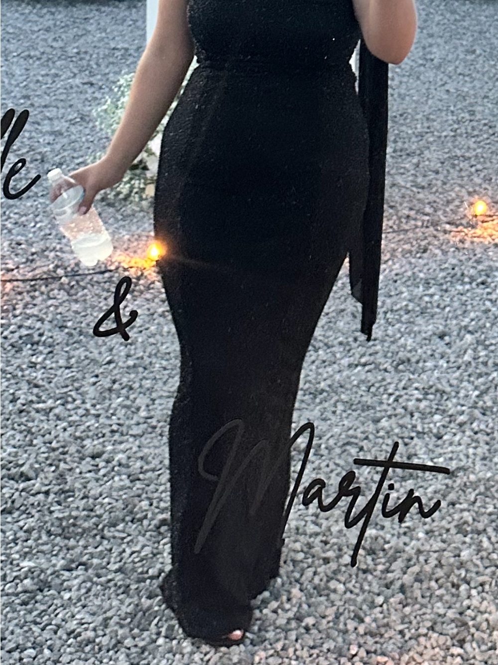 Oh Polly Black Strapless Sequin Midi Dress - Picture 4 of 4